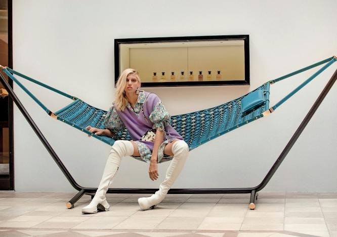 furniture person human hammock