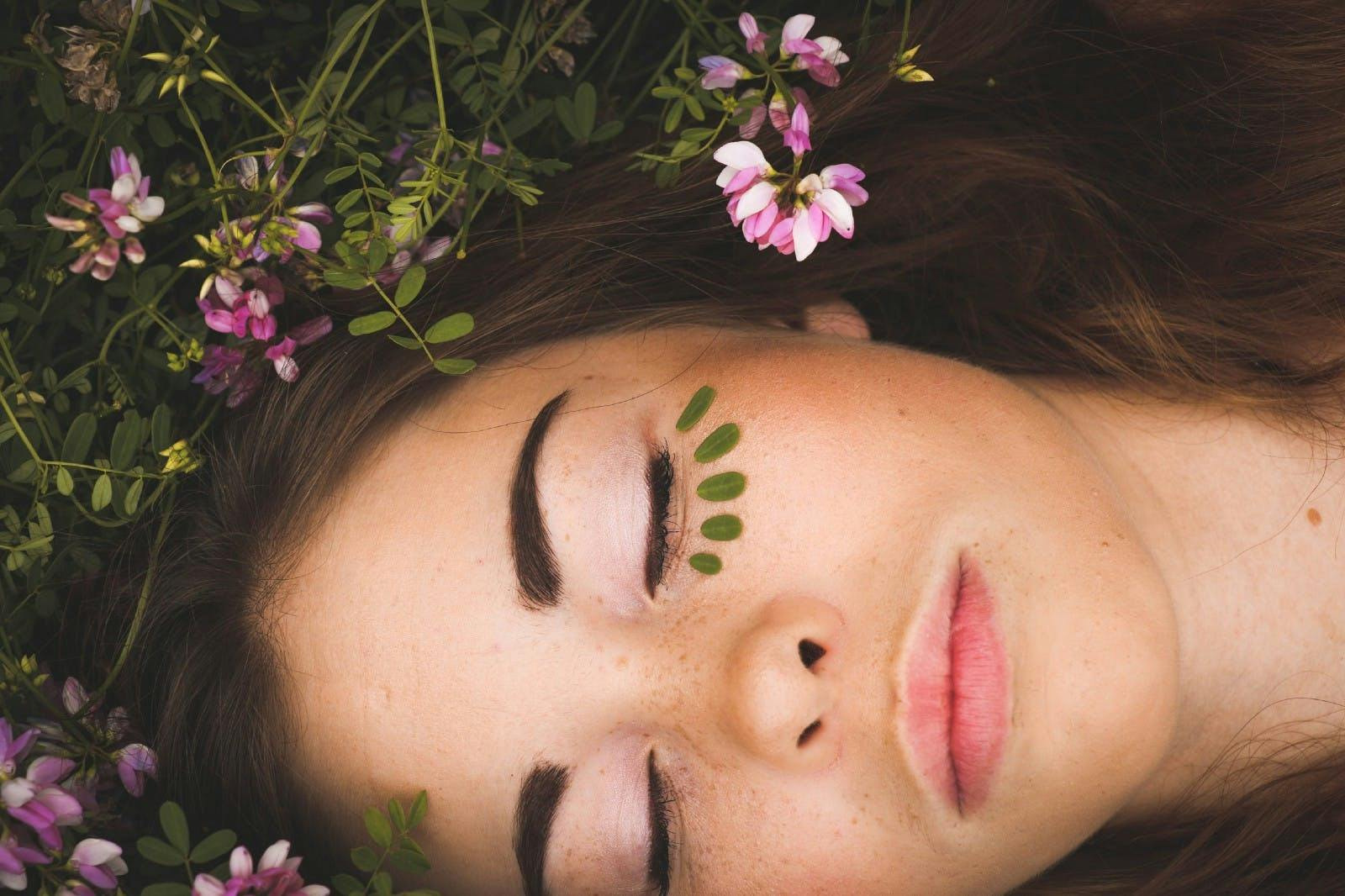 face person human plant flower blossom skin